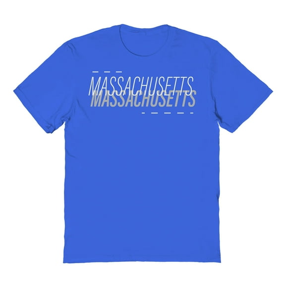 Massachusetts Graphic Royal Men's Cotton T-Shirt