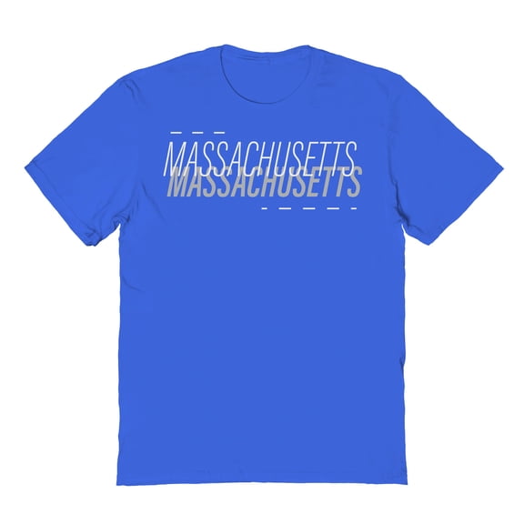 Massachusetts Graphic Royal Men's Cotton T-Shirt