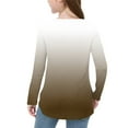 thumbnail image 6 of Fengqque Girls Long Sleeve Round Neck Gradient Color Shirts Curve Hem Side Slit Soft Tunic Tops T-Shirts Brown 11 Years, 6 of 7