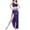 Purple, variant on 2 Piece Sets for Women Summer Sexy Sequin Crop Top and High Slit Maxi Skirt for Belly Dance Performance Party