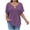 Purple, variant on Plus Size Short Sleeve Tops Women Loose Fit Soft Ribbed Knit Casual V Neck Tunic T-shirts with Faux Pocket (3XL, Purple)