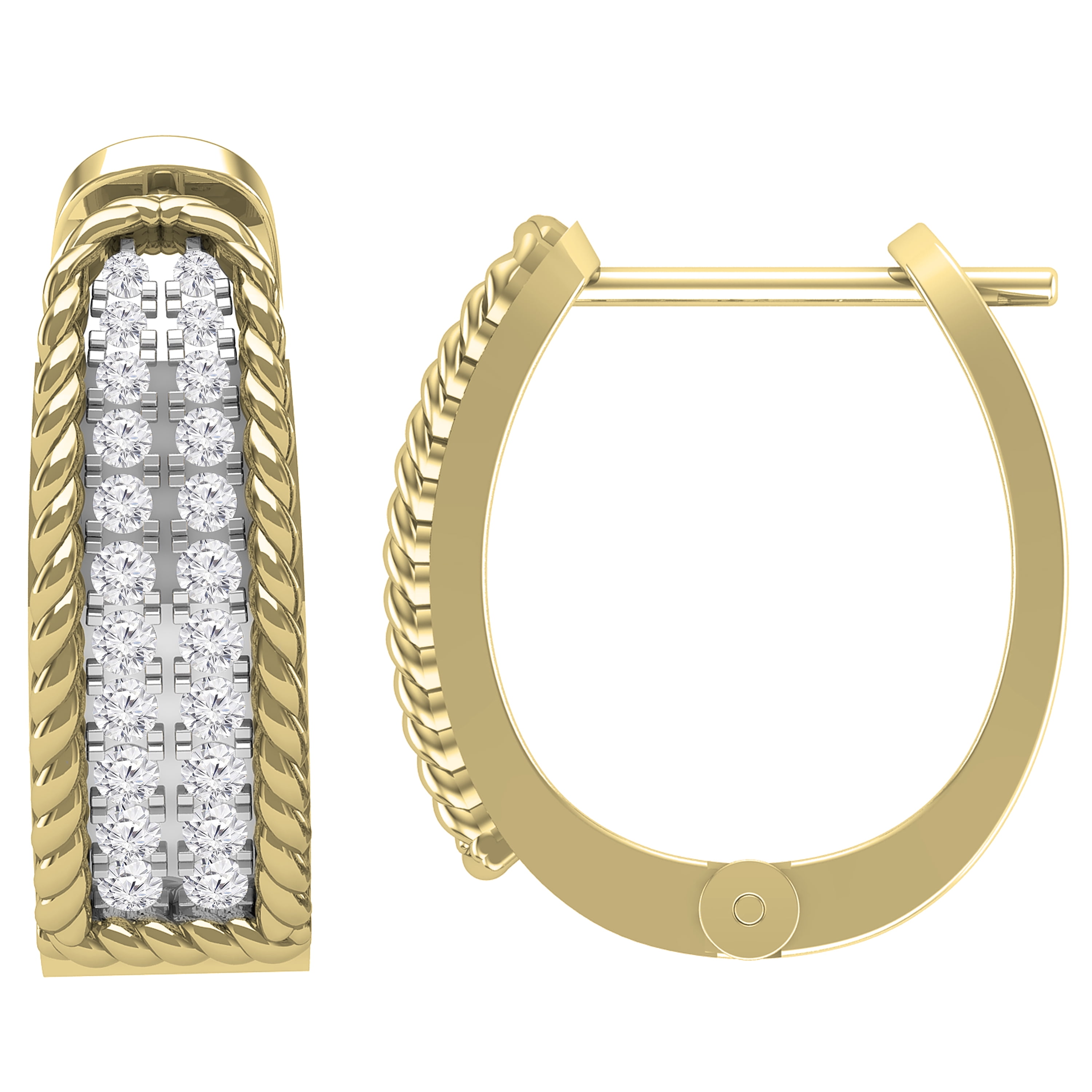 18K Gold Huggie Earrings With VS Clarity