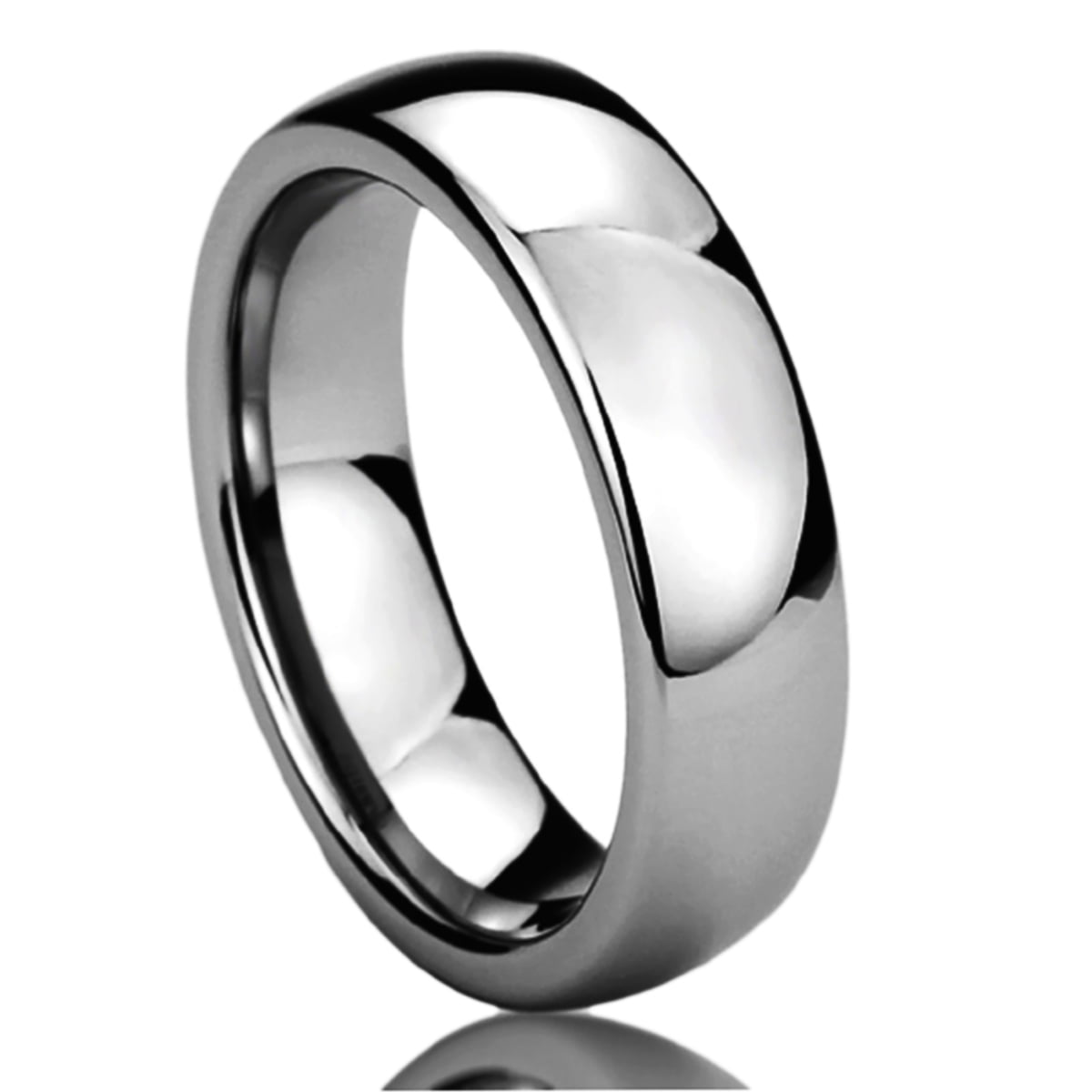 Prime Pristine Personalized Inside Engraving Tungsten Carbide Wedding Band Ring 8mm Domed Groove Ring