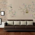 thumbnail image 3 of Idea4wall 4pcs Chinese Style Floral Peel and Stick Wallpaper Removable Wall Murals Large Wall Stickers for Home Decoration, 66"x24", 3 of 5