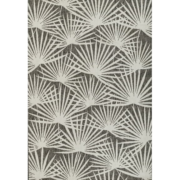 Novogratz by Villa Sorrento Indoor Outdoor Rug Charcoal 5'3" X 7'6" 5' x 8' Indoor,Outdoor,Accent Rectangle