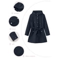 thumbnail image 6 of Ihhxva Windbreaker Jacket for Women Hooded Trench Coat with Pockets Adjustable Waist Women's Longline Lightweight Waterproof Casual Spring Outerwear S-3XL, 6 of 7
