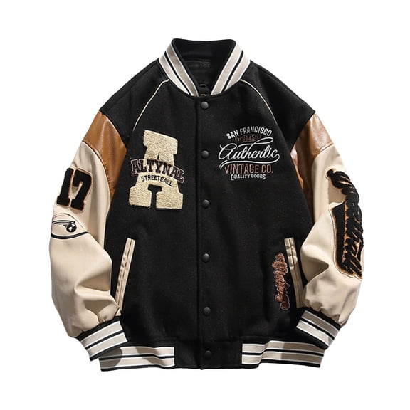 Rrunsv Men Vintage Cool Jacket Leather Long Sleeve Autumn Winter Stand Collar Club Coat Men's Jackets Coats(Black,M)