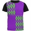 Mardi Gras Party Purple and Green Adult Black Back T-Shirt - Small