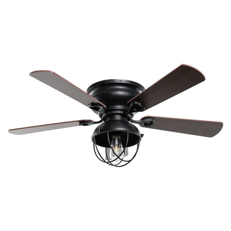 

Low Profile Ceiling Fan with Light Farmhouse Flush Mount Ceiling Fans Remote Control 42 inch Black