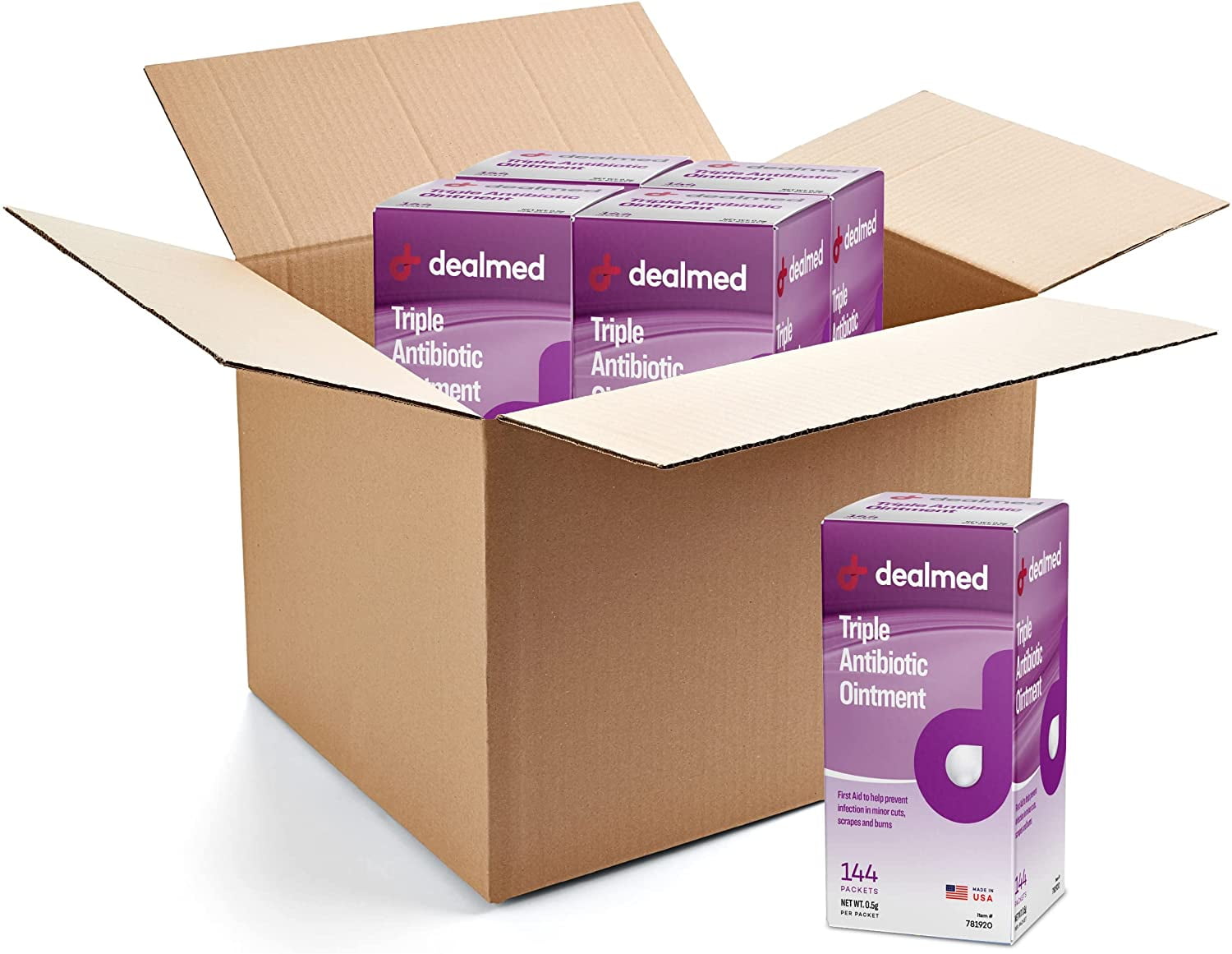 Dealmed Triple Antibiotic Ointment Made in the USA 0.9 gm UD