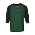 thumbnail image 5 of PMVFHDE Shirts For Men Stylish Casual 3/4 Sleeve Button Placket Top For Everyday Wear Outdoor Activities Soft Tee, 5 of 6