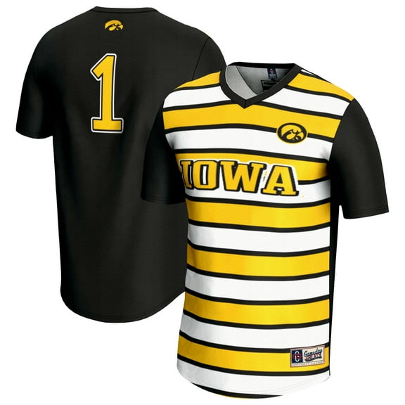 Youth GameDay Greats #1 Black Iowa Hawkeyes Lightweight Soccer Fashion Jersey