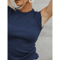 thumbnail image 4 of Women'S Summer Cap Sleeve Slim Fitted Knit Basic Casual Ribbed Tank Tops Navy Blue XXL, 4 of 7