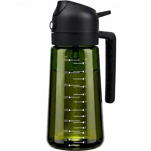 WellDeco Glass 15.8 oz 2-in-1 Light Blocking with Scale Leakproof Lid Oil & Vinegar Dispensing Bottle