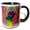 Black/White, variant on 3drose, Atomic Rainbow Abstract, 15oz Two-tone Blue Mug