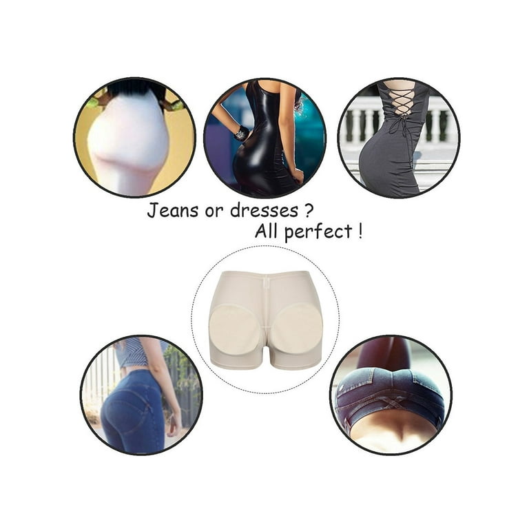SAYFUT Women's Sexy Seamless Butt Lifter Hip Enhancer Boyshorts Body Shaper  Pants Tummy Control Panties Shapewear Underwear 2-Pack 