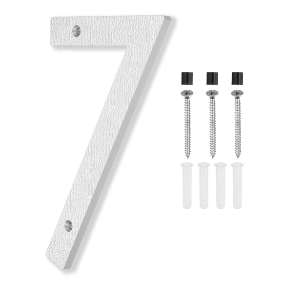 8 Inch House Numbers, House Address Numbers Sign Large Floating House Numbers Modern House Numbers with Screws for Outside Door Wall Street, Silver, 7