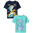 thumbnail image 1 of Camiseta The Children's Place para niños pequeños, paquete de 2 unidades, Shark 3T, 1 of 1