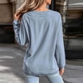 thumbnail image 2 of Lmnyox Ribbed Sweatshirts for Women Loose Crew Neck Oversized Pullover Fashion Casual Sweatshirts, 2 of 7