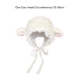 thumbnail image 5 of rygai Ladies Hat Photo Prop Sheep Ear Decor Solid Color Fluffy Thick Keep Warm Windproof Adjustable Winter Hat for Students,Black, 5 of 7