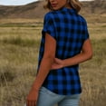 thumbnail image 4 of Blusas para las Mujeres Casual Verano Botón Sólido Cuello en V Suelto Camiseta Blusa Tela Suave Transpirable para la Oficina Casual Uso Diario Camisa de Denim Vestido Mujeres, 4 of 8