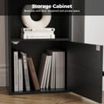 thumbnail image 4 of IRONCK 74.8" Tall Narrow Bookcase, 6 Tiers Open Adjustable Shelf and 1 Storage Cabinet for Home Office, Black, 4 of 6