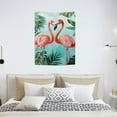 thumbnail image 5 of ZFLMY Flamingos Tropical Leaves Kitsch Movement Wall Art Tapestry 30*40in, 5 of 5