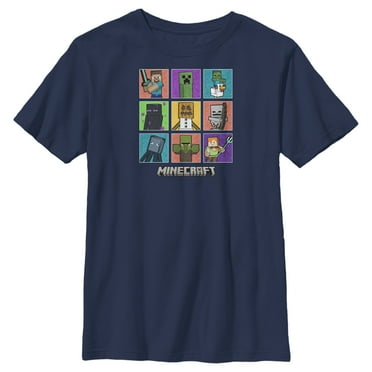 Boy's Minecraft Character Boxes  Graphic Tee Navy Blue X Large