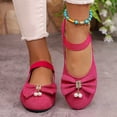 thumbnail image 5 of Dress Shoes Mary Jane Ballet Flats Round Toe Comfortable Elegant Shoes with Bow Decoration Solid Color Cute Mary Jane Flats, 5 of 8