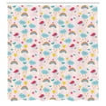 thumbnail image 2 of Ambesonne Unicorn Shower Curtain, Clouds Rainbows Stars, 69"Wx70"L, Pale Pink Multicolor, 2 of 4