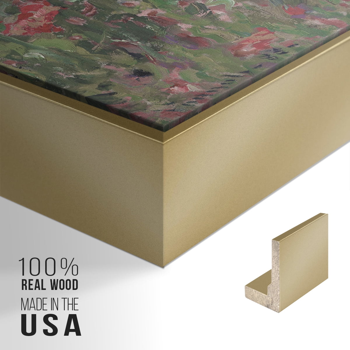 Vintage Botanical Print-XCIX By Wexford Home Framed in Gold Wood Gallery Wrapped Canvas 25 in. x 37 in.