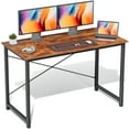 thumbnail image 1 of edx 47 inch Small Computer Writing Desk, Sturdy Workstation Game Table for Adult, Rustic Brown, 1 of 6