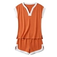 thumbnail image 3 of MuXiKeJi Clothes Lounge Sets For Women 2 Piece Ribbed Knit Shorts Set Casual Short Sleeve Tops Biker Shorts Vacation Cruise Outfits, 3 of 3