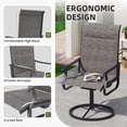 thumbnail image 3 of ELPOSUN 7 Piece Outdoor Patio Dining Set Swivel High Back Padded Textilene Chairs and Rectangle Brown Table Furniture Set,Dark Gray, 3 of 8