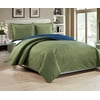 Woven Trends Medallion Collection Two-Tone Reversible 3-Piece Quilt Set Bedspread Coverlet