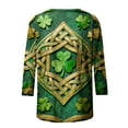 thumbnail image 5 of HOMBOM Womens Spring St.Patricks Day Shirts Irish Graphic Tees Bow Print 3/4 Sleeve Green Crewneck Tshirts for Women Basic, 5 of 5