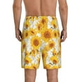 thumbnail image 4 of Lsque White Marble Pattern Sunflower Mens Sleep Pajama Shorts,Short Pajama Pants, Cotton Ultra-Soft Knit-3X-Large, 4 of 9