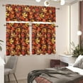 thumbnail image 3 of Maple Leaf Kitchen Window Curtains Valance and Tier Set, 3 Piece Set Rod Pocket Short Curtains, Fall Window Treatment for Bathroom Living Room Bedroom, Easy to Install, 3 of 5