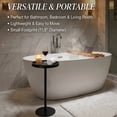 thumbnail image 6 of Black Industrial Martini Table,Round Drink Table,Modern Pedestal Side Table with Black Wood Grain Tray Top, Weighted Metal Base End Table for Living Room,Small Spaces,Next to Sofa, 24.7" Tall, 6 of 9