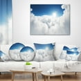 thumbnail image 3 of Designart Blue Sky and Sun over Clouds - Contemporary Landscape Printed Throw Pillow - 18x18, 3 of 4