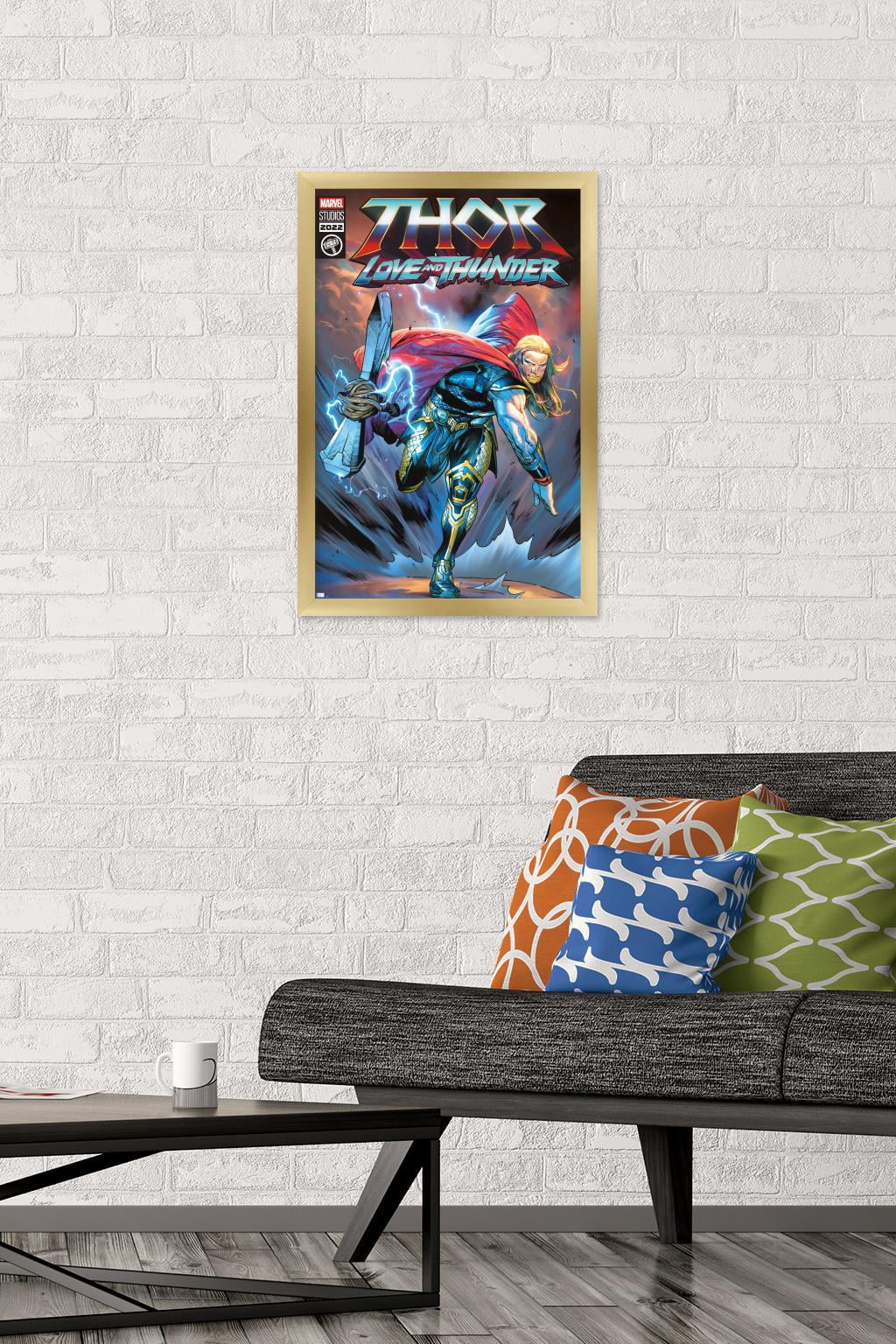 Marvel Thor: Love and Thunder - Thor Comic Wall Poster, 14.725" x 22.375" Framed