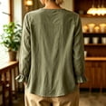 thumbnail image 6 of Cmfcve Peplum Blouses for Women Oversized Long Sleeve Cotton Linen Tops Trendy Button Down Shirts, 6 of 6