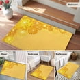thumbnail image 5 of Yellow Golden Floral Entryway Rug 2'x3'&nbsp; Non Slip Front Door Mats, Spring Summer Shiny Flowers Entrance Rugs Indoor Outdoor Carpet, Washable Floor Mats Small Area Rug for Bedroom Kitchen, 5 of 8