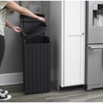 thumbnail image 3 of Keter Copenhagen 30-Gallon Resin Wood Plank-Style Trash Can, Brown, 3 of 11