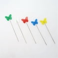 thumbnail image 4 of Colorful 100 Pieces Sewing Pins Butterfly Flat Head Pins Straight Quilting Pins for Dressmaker Jewelry Decoration, 4 of 5