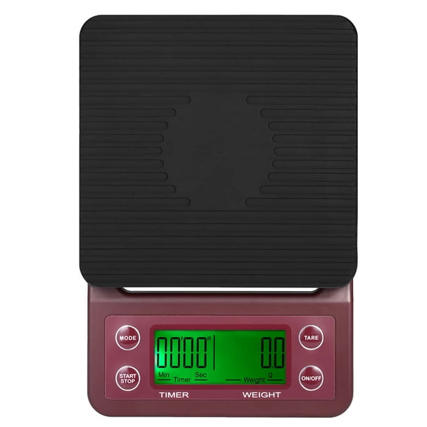 Escala electrónica Irfora Báscula de cocina digital Báscula de café con temporizador y tara 3 kg / 0,1 g Báscula de cocina eléctrica precisa con pantalla LCD grande 5 unidades Irfora Escala electrónica