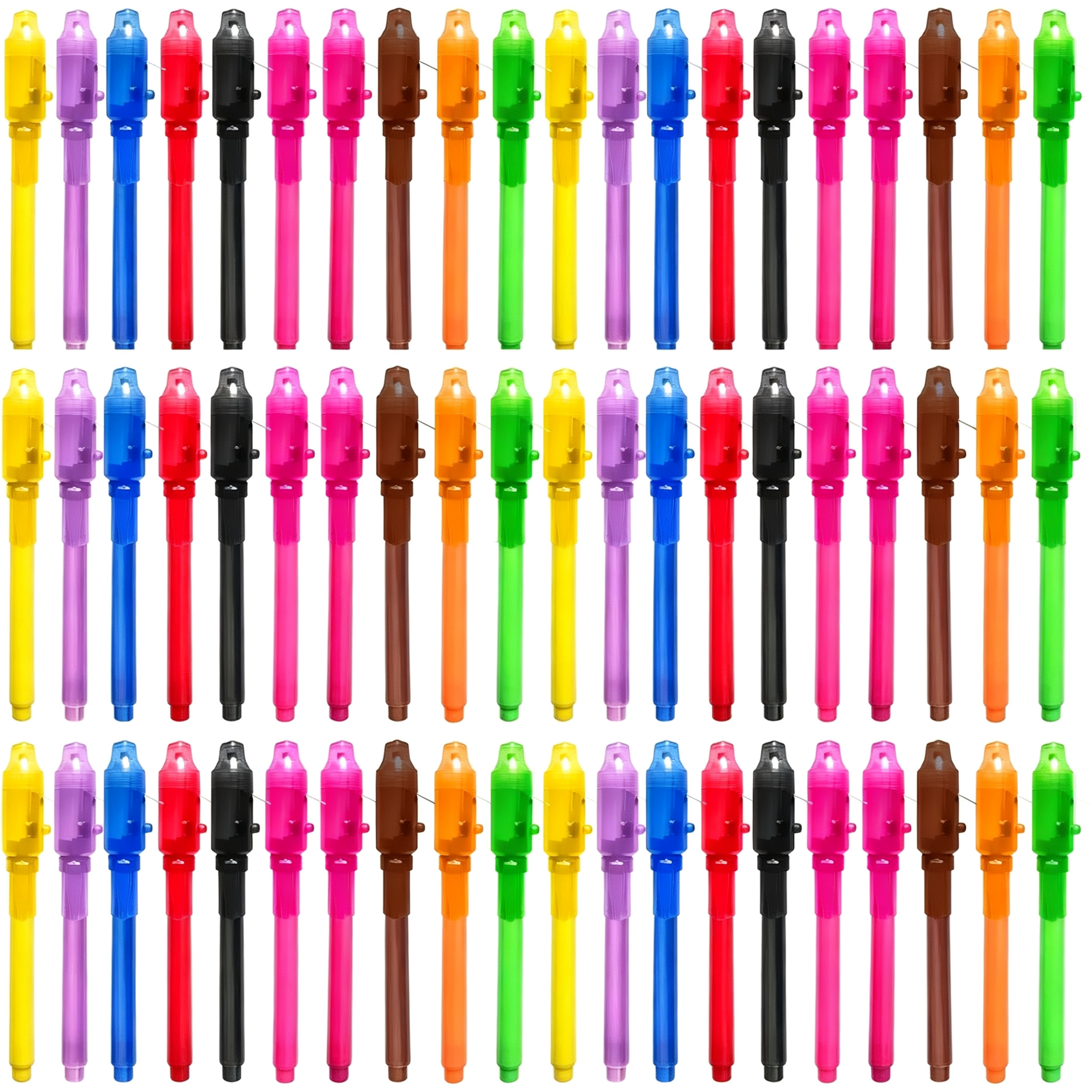 BPPEG 60Pcs Invisible Ink Pen with Uv Light Spy Pen Marker for Kids Pens Built-In Uv Light.Perfect Party Favors for Spy Play Birthdays Easter Halloween Christmas Treasure Hunts Classroom Prizes