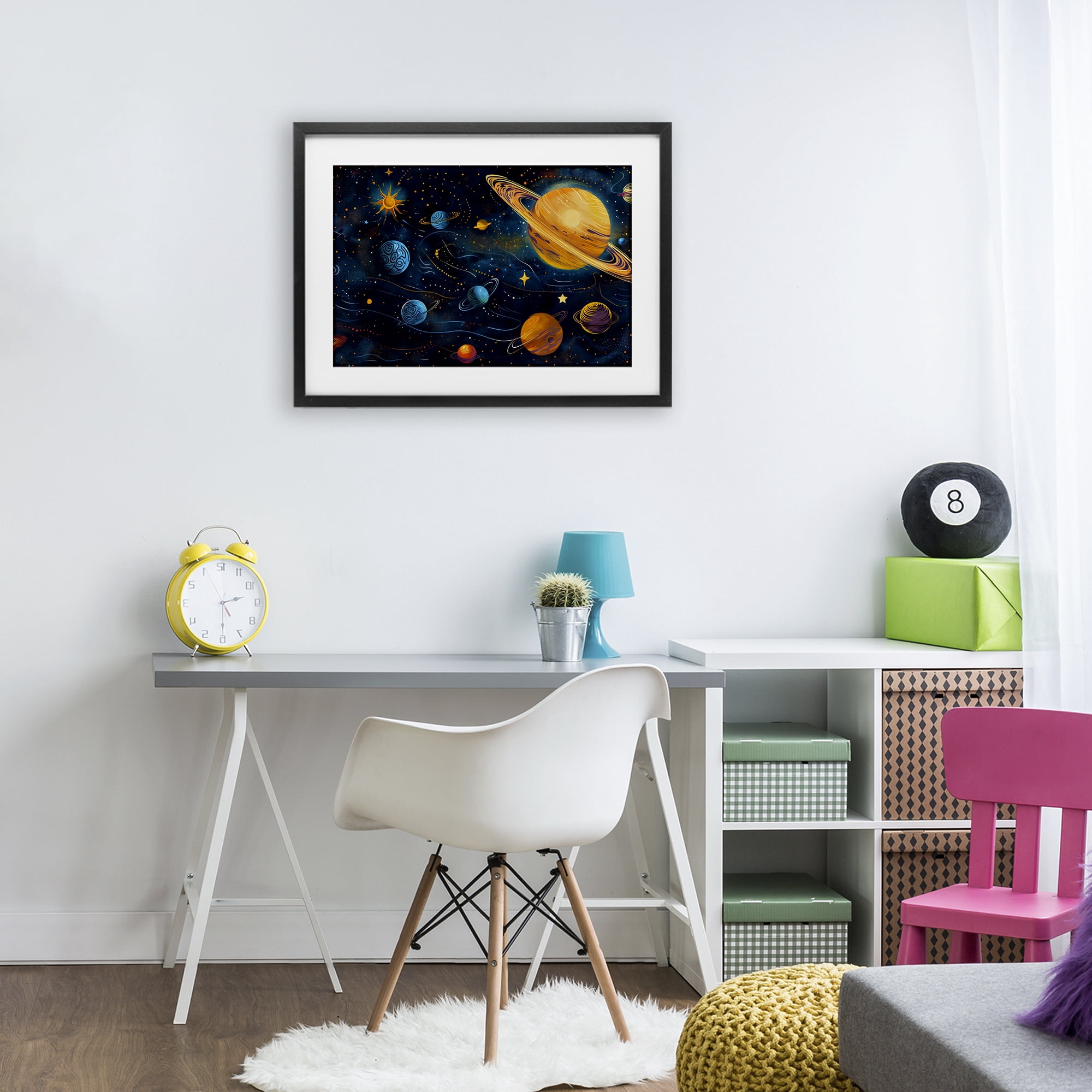 Stupell Industries Two Suns Galaxy Scene Black Framed Print Under Glass, design by Creative Studio