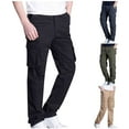 thumbnail image 5 of ZQUUVOU Men's Cotton Drawstring Casual Solid Color Washed Straight Leg Cropped Pants Dark Gray, 5 of 5