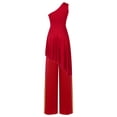 thumbnail image 2 of iiniim 2 PCS Worship Praise Dance Outfit for Women Color Block Irregular Hem Dress with Wide-Leg Red M, 2 of 7
